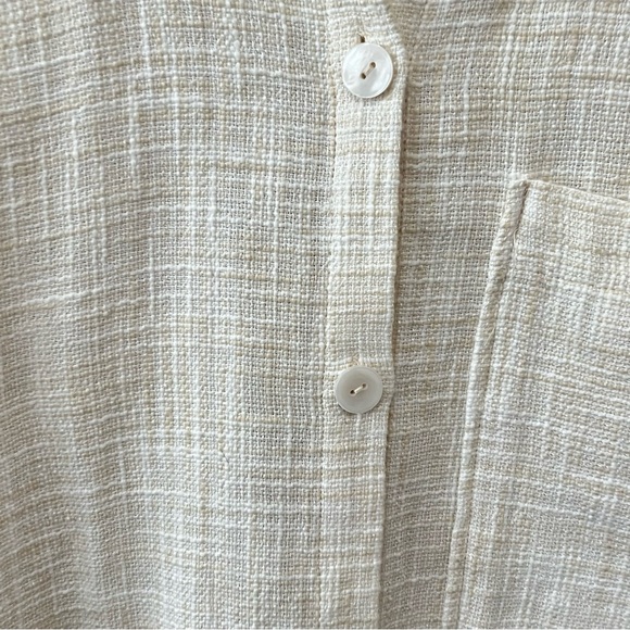 Abercrombie and Fitch Oversized Tweed button down shirt Minimalist Size Medium - Picture 8 of 13